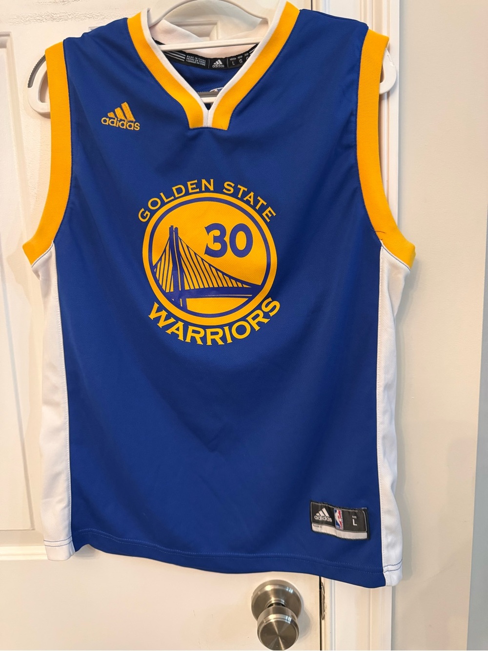 Boy’s Adidas Golden State Warriors Blue and Yellow Jersey - Curry